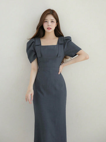 DAZY Women's Puff Sleeve Dress