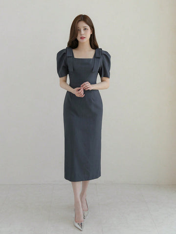 DAZY Women's Puff Sleeve Dress