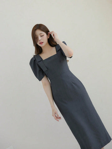 DAZY Women's Puff Sleeve Dress