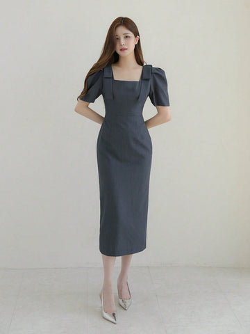 DAZY Women's Puff Sleeve Dress