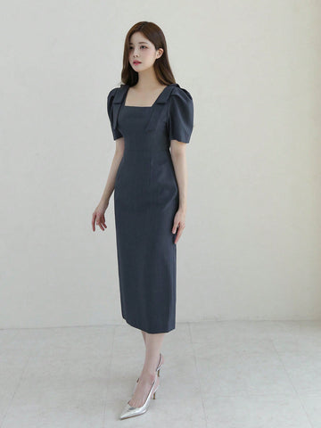 DAZY Women's Puff Sleeve Dress