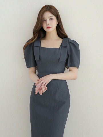 DAZY Women's Puff Sleeve Dress