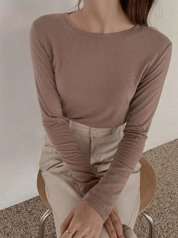 DAZY Women's Round Neck Long Sleeve T-Shirt