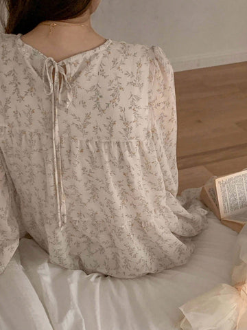 DAZY Women's Round Neck Mid-Length Floral Print Dress