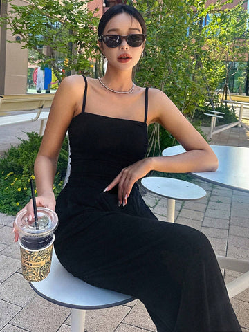 DAZY Women's Simple Solid Color Daily Wear Tank Tops, 2pcs/Set