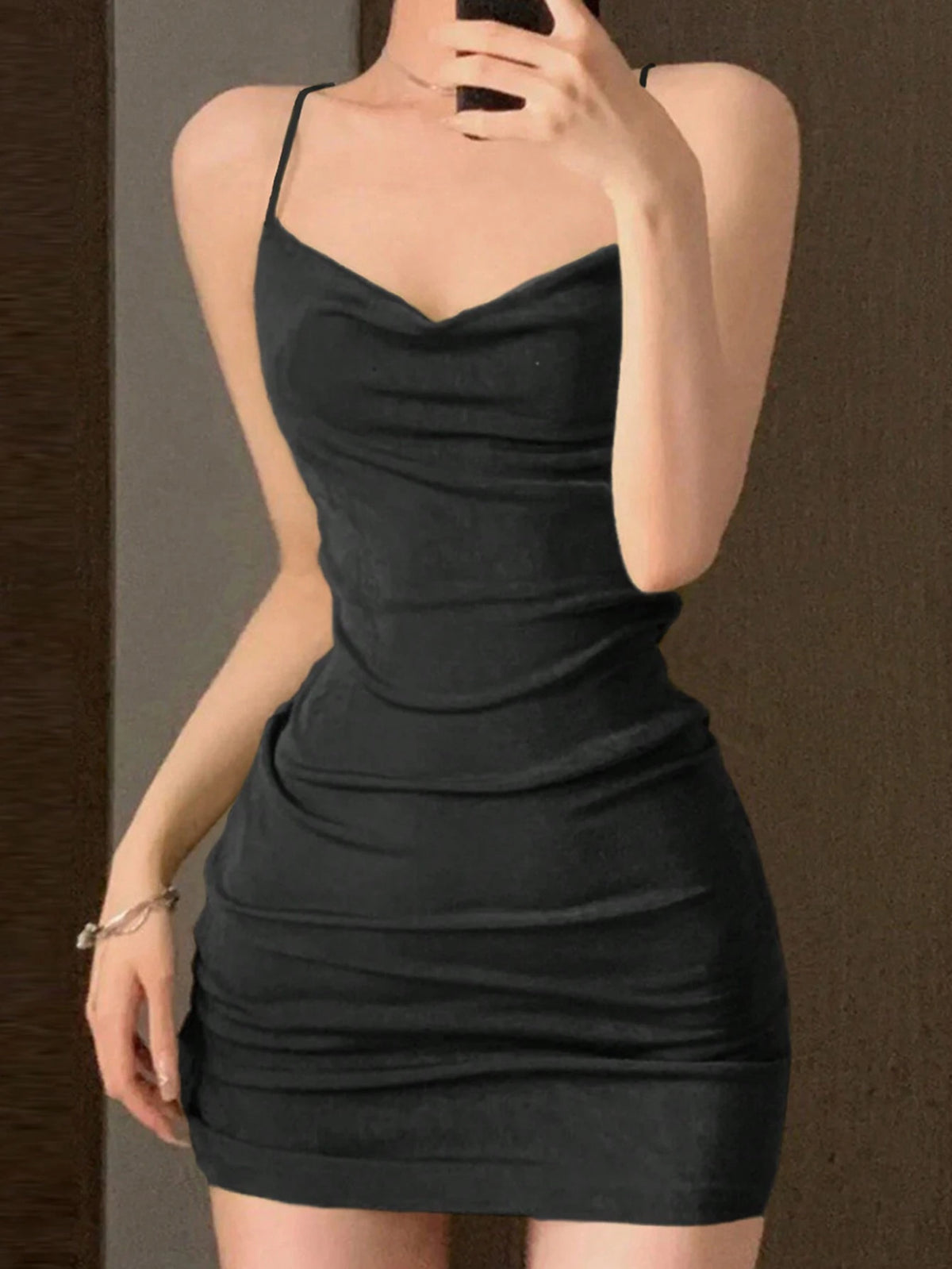 DAZY Women's Solid Color Backless Tie Up Sexy Homecoming Dress