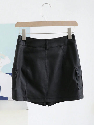 DAZY Women's Solid Color Bodycon Pencil Skirt With Elastic Waist For A Slimming Look