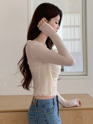 DAZY Women's Solid Color Camisole Open Front Cardigan 2pcs/Set