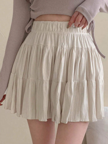 DAZY Women's Solid Color Casual Skirt