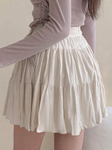 DAZY Women's Solid Color Casual Skirt