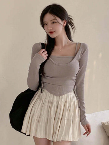 DAZY Women's Solid Color Casual Skirt