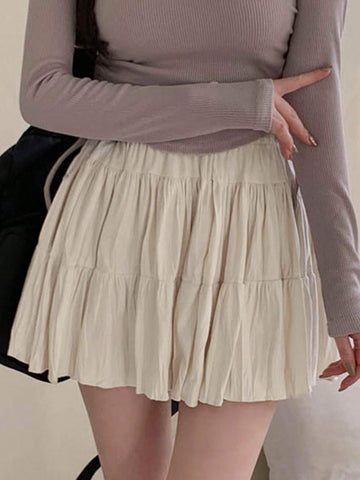 DAZY Women's Solid Color Casual Skirt