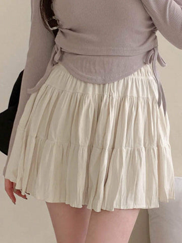 DAZY Women's Solid Color Casual Skirt