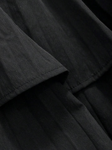 DAZY Women's Solid Color Double Layered Pleated Skirt