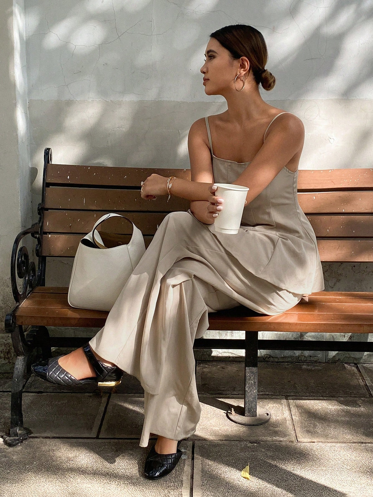 DAZY Women's Solid Color Fitted Tank Top And Long Pants 2 Piece Set