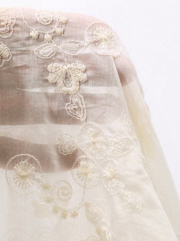 DAZY Women's Solid Color Jacquard Fabric Casual Vacation Summer Loose Top With Bow Tie