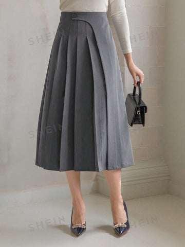 DAZY Women's Solid Color Pleated Skirt