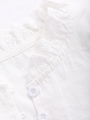 DAZY Women's Solid Color Simple Daily Short Sleeve Shirt