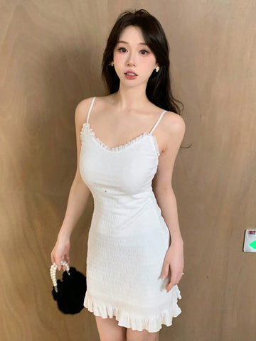 DAZY Women's Splicing Lace Cami Dress