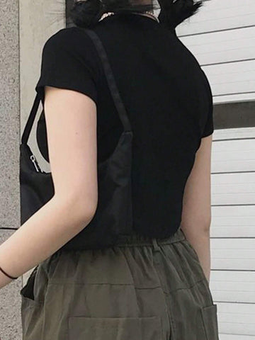 DAZY Women's Street Style Fitted Printed Short Sleeve T-Shirt