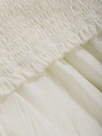 DAZY Women's Summer Elegant Solid Color Off-Shoulder Ruffle Hem Camisole Top And Long Skirt Set