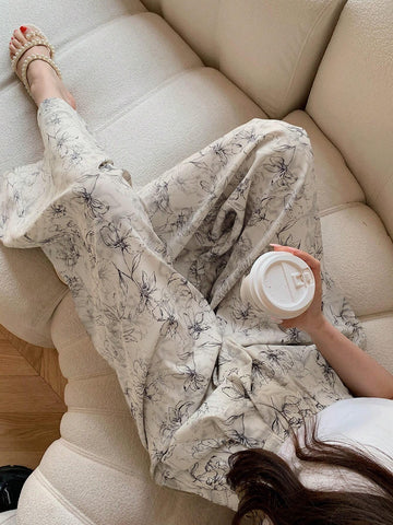 DAZY Women's Summer Floral Print Casual Loose Long Pants