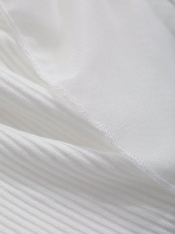 DAZY Women's Summer Solid Color Contrast Ruffle Short Sleeve T-Shirt