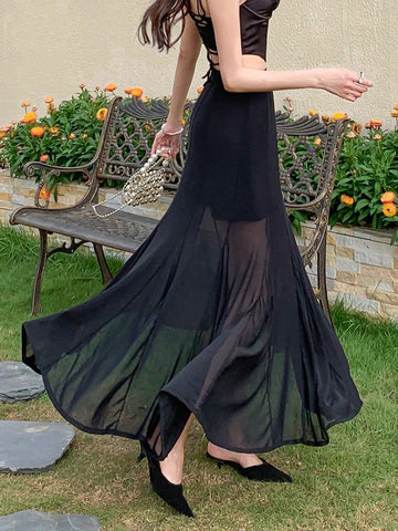 DAZY Women's Umbrella Skirt Midi Skirt