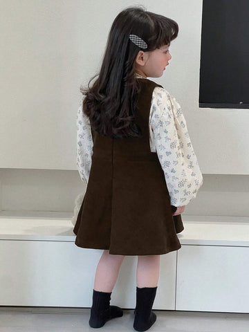 DAZY Young Girl Bow Decor Round Neck Short Cute Camisole Dress