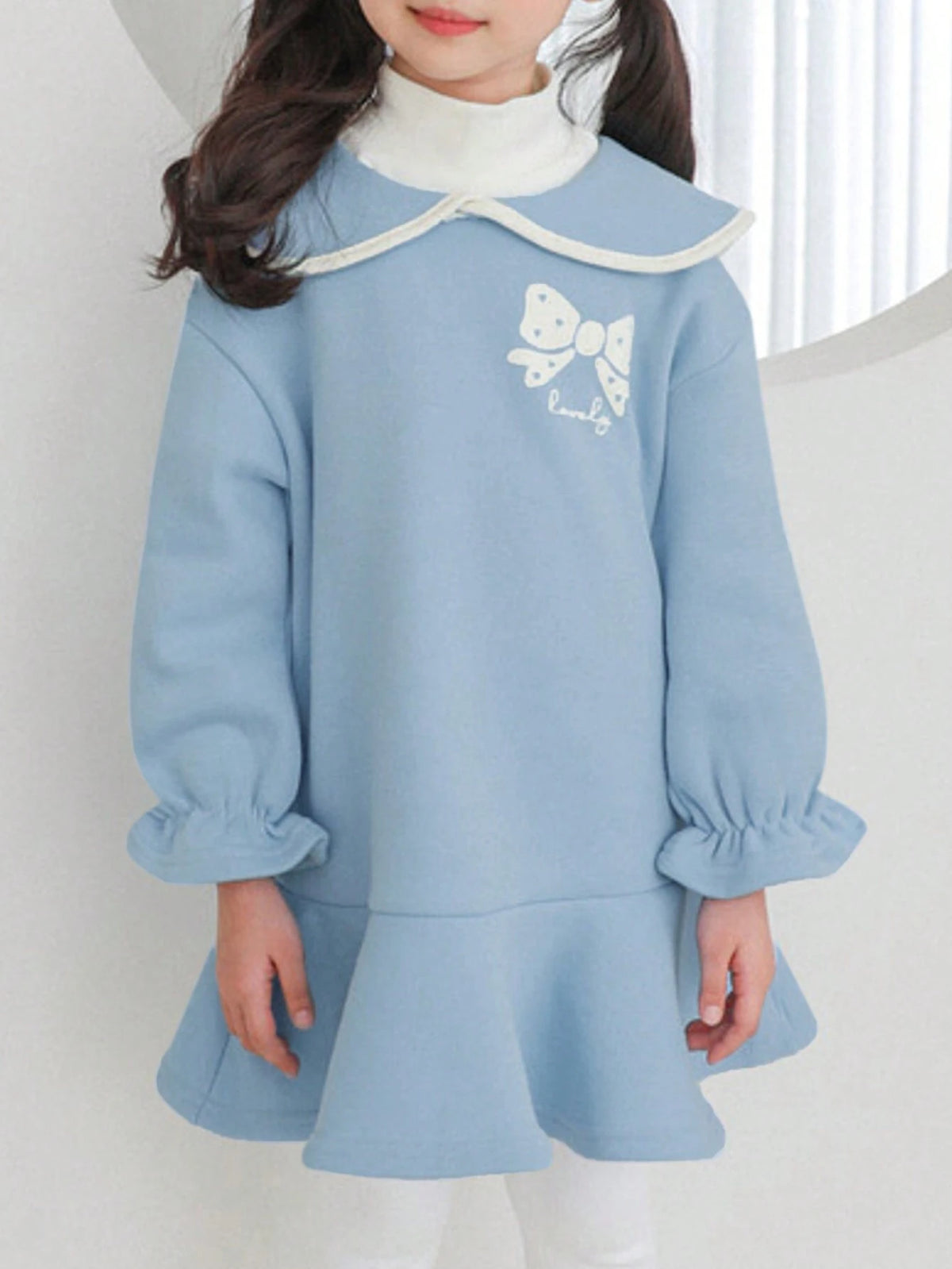 DAZY Young Girl' Butterfly Applique Fleece Lined Dress
