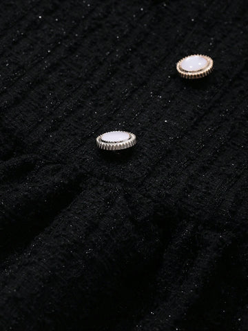 DAZY Young Girl Elegant Solid Color Long Sleeve Dress