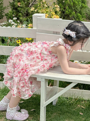 DAZY Young Girl Flower Strap Sleeveless Sundress, Summer