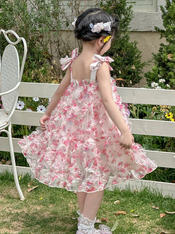 DAZY Young Girl Flower Strap Sleeveless Sundress, Summer