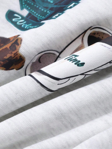 DAZY Young Girl Girls Small Size Knitted Hooded Graphic Print A-Line Dress For Fall