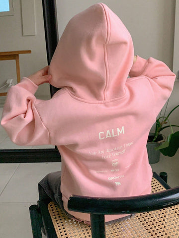 DAZY Young Girl Letter Print Casual Long Sleeve Hoodie