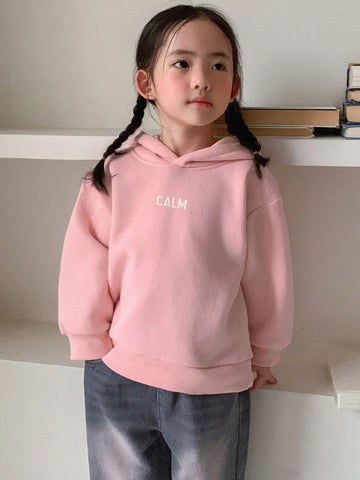 DAZY Young Girl Letter Print Casual Long Sleeve Hoodie
