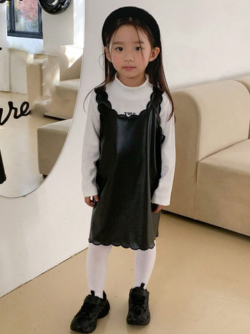 DAZY Young Girl PU Leather Vest Dress