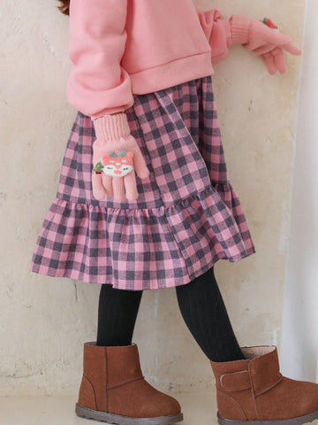 DAZY Young Girl Plaid Patchwork 2 In 1 Casual Dress, Spring & Autumn