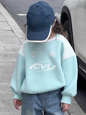 DAZY Young Girl' Round Neck Knit Sweatshirt, Fall Clothing