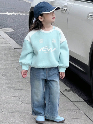 DAZY Young Girl' Round Neck Knit Sweatshirt, Fall Clothing