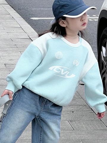 DAZY Young Girl' Round Neck Knit Sweatshirt, Fall Clothing