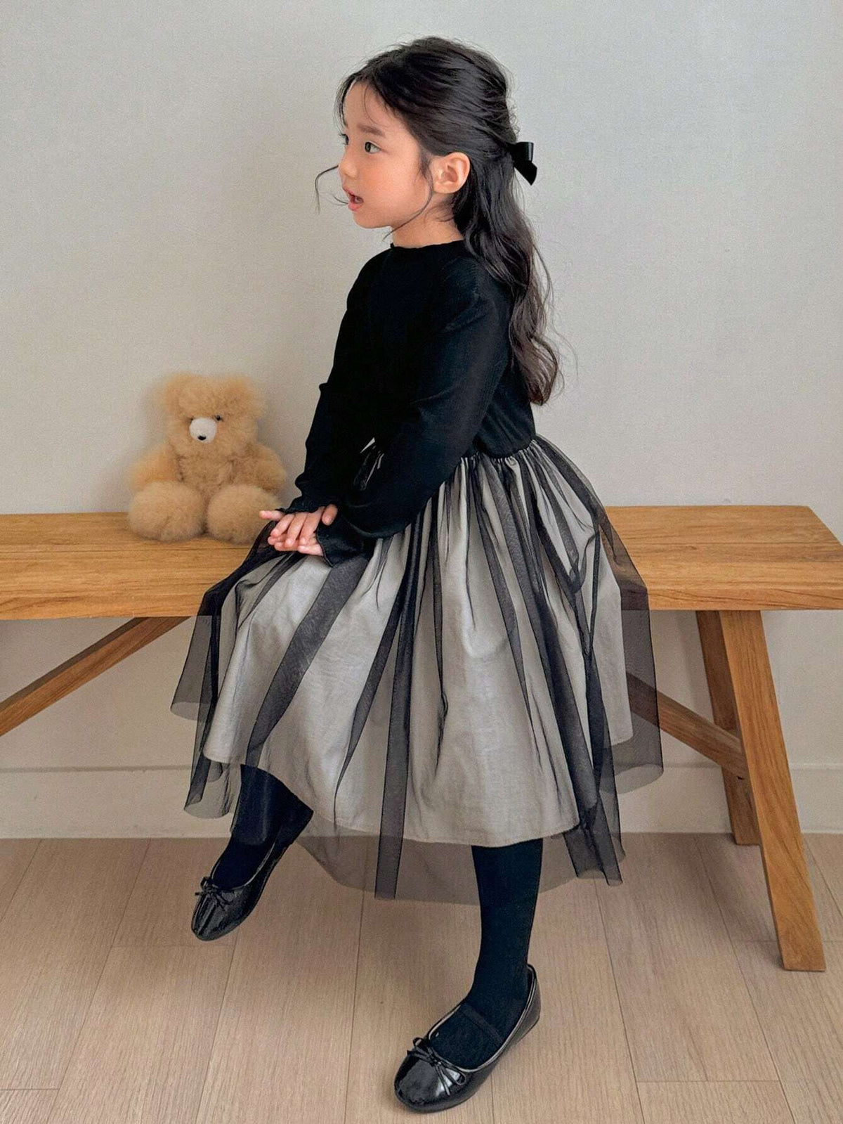 DAZY Young Girls Small Round Neck Knitted Dress, Fall