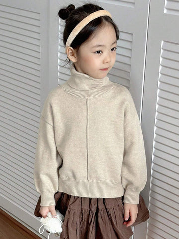 DAZY Young Girls Solid Turtleneck Sweater, Fall