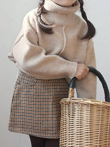 DAZY Young Girls Solid Turtleneck Sweater, Fall