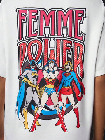 Casual Street Style Loose Knitwear Set For Women With Portrait Print On Back, 2pcs