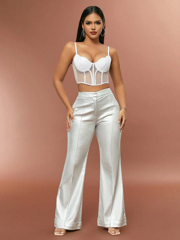 D&M Seam Front Flare Leg Pants
