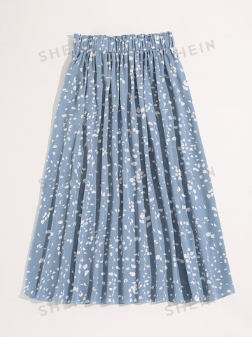 Dalmatian Print Flared Midi Skirt