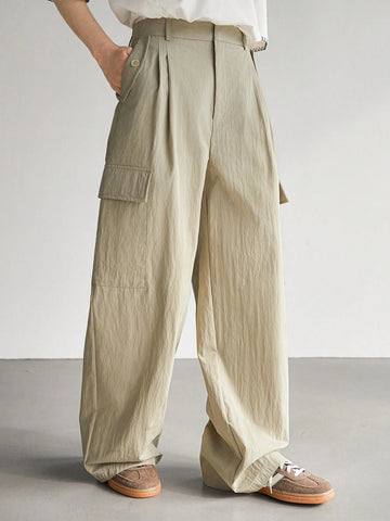 Dazy-Less Women Loose Straight-Leg Cargo Style Pants With Big Pockets