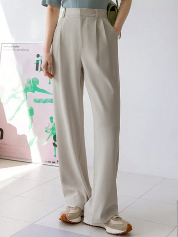 Dazy-Less Women's Straight Leg Casual Trousers, Business Casual Style