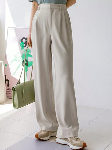 Dazy-Less Women's Straight Leg Casual Trousers, Business Casual Style